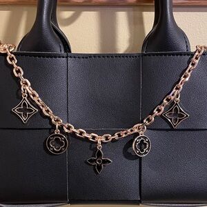 Faux Gold and Black 12" Bag Chain NWOT